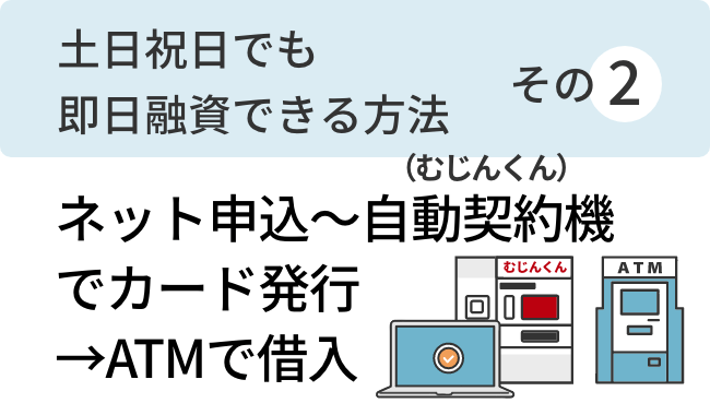 土日祝日でも即日融資できる方法その2