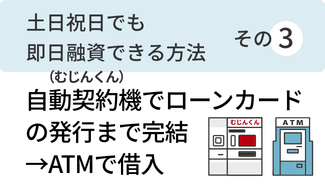 土日祝日でも即日融資できる方法その3