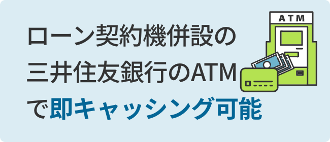 ローン契約機併設の三井住友銀行のATMで即キャッシング可能