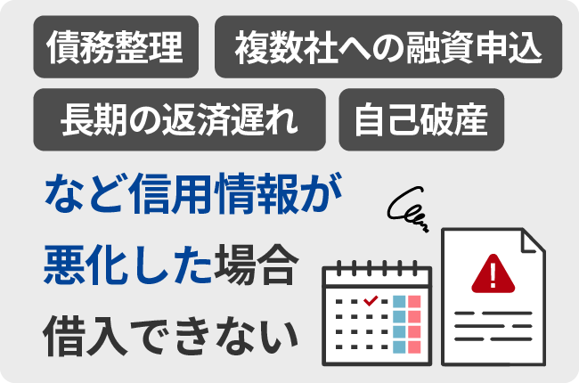 信用情報が悪化した場合借入できない