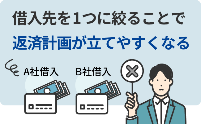 借入先を1つに絞ることで返済計画が立てやすくなる