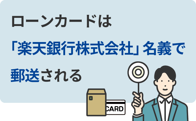 ローンカードは「楽天銀行株式会社」名義で郵送される