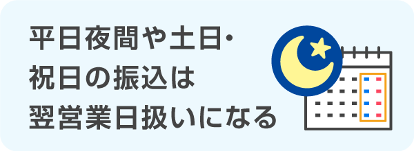 「平日夜間や土日・祝日の振込返済」に注意が必要