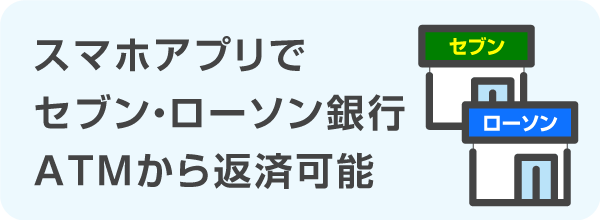 スマホアプリでセブン・ローソン銀行ATMから返済可能