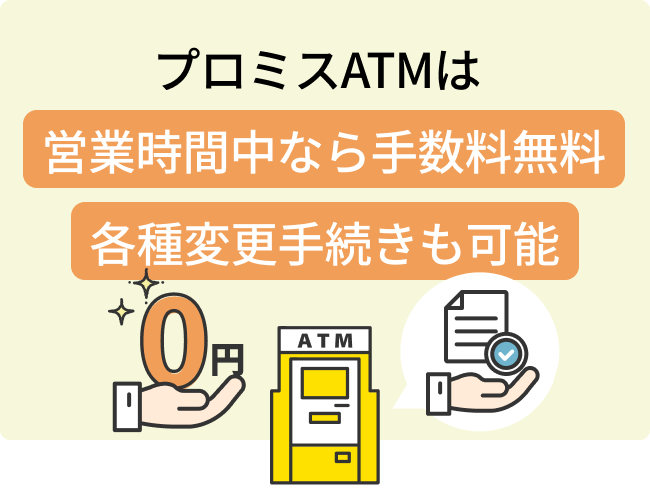 プロミスATMは営業時間中なら手数料無料各種変更手続きも可能