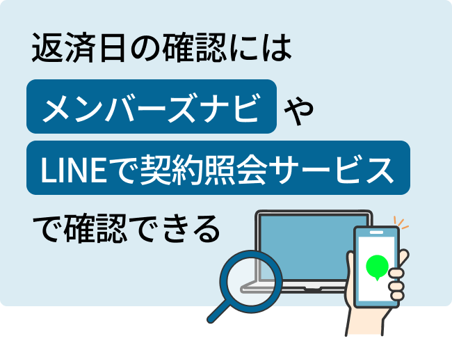 返済日の確認にはメンバーズナビやLINEで契約照会サービスで確認できる