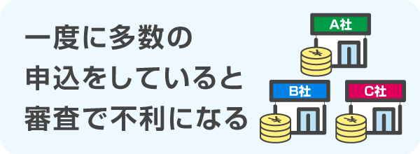 一度に多数の申込をしていると審査で不利になる