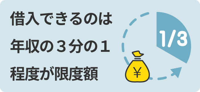 借入できるのは年収の3分の1程度が限度額