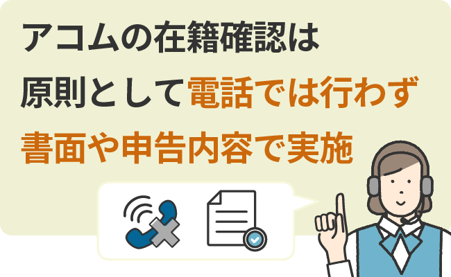 アコムの在籍確認は原則として電話では行わず書面や申告内容で実施