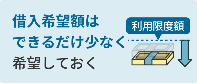 借入希望額はできるだけ少なく希望しておく