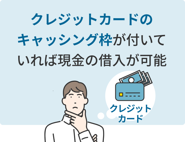 クレジットカードのキャッシング枠が付いていれば現金の借入が可能