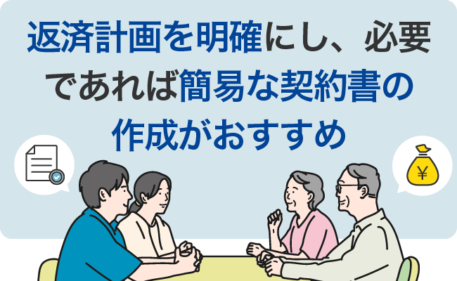 返済計画を明確にし、必要であれば簡易な契約書の作成がおすすめ